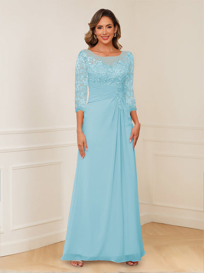 Robes de Mère de la Mariée Coupe A-Line/Princesse, Décolleté en V, Appliques Froncées