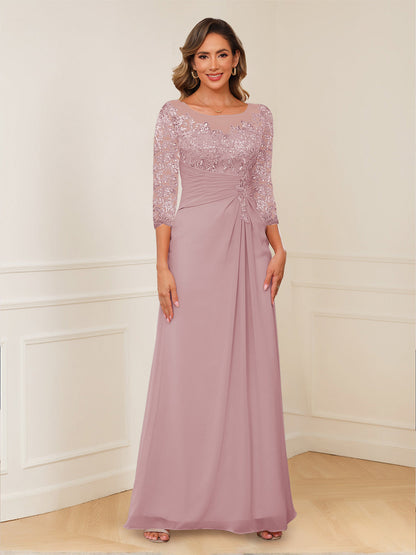Robes de Mère de la Mariée Coupe A-Line/Princesse, Décolleté en V, Appliques Froncées