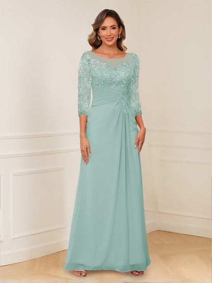 Robes de Mère de la Mariée Coupe A-Line/Princesse, Décolleté en V, Appliques Froncées