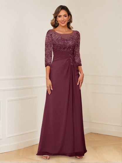 Robes de Mère de la Mariée Coupe A-Line/Princesse, Décolleté en V, Appliques Froncées