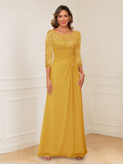 Robes de Mère de la Mariée Coupe A-Line/Princesse, Décolleté en V, Appliques Froncées