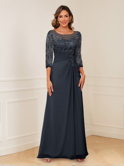 Robes de Mère de la Mariée Coupe A-Line/Princesse, Décolleté en V, Appliques Froncées