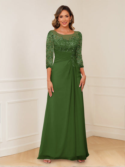 Robes de Mère de la Mariée Coupe A-Line/Princesse, Décolleté en V, Appliques Froncées