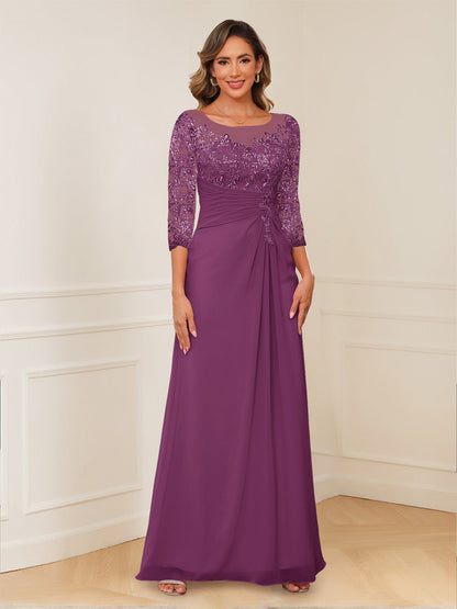 Robes de Mère de la Mariée Coupe A-Line/Princesse, Décolleté en V, Appliques Froncées