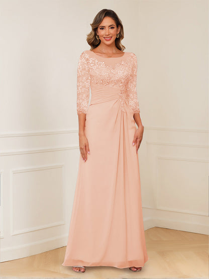 Robes de Mère de la Mariée Coupe A-Line/Princesse, Décolleté en V, Appliques Froncées