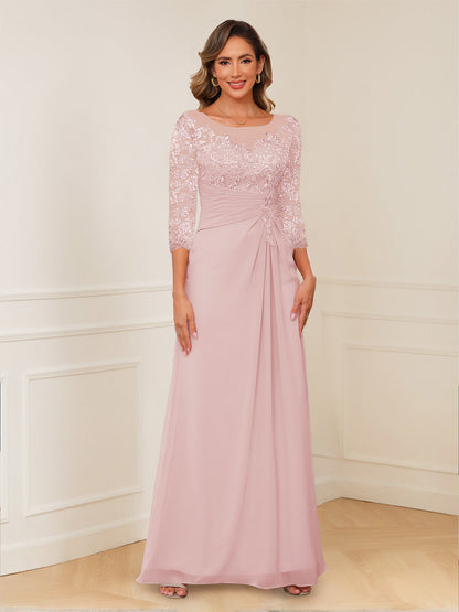 Robes de Mère de la Mariée Coupe A-Line/Princesse, Décolleté en V, Appliques Froncées