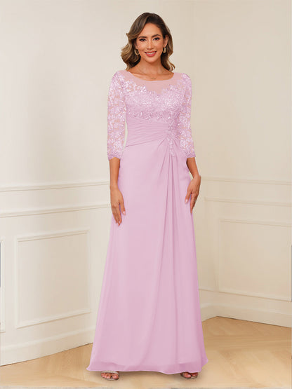 Robes de Mère de la Mariée Coupe A-Line/Princesse, Décolleté en V, Appliques Froncées