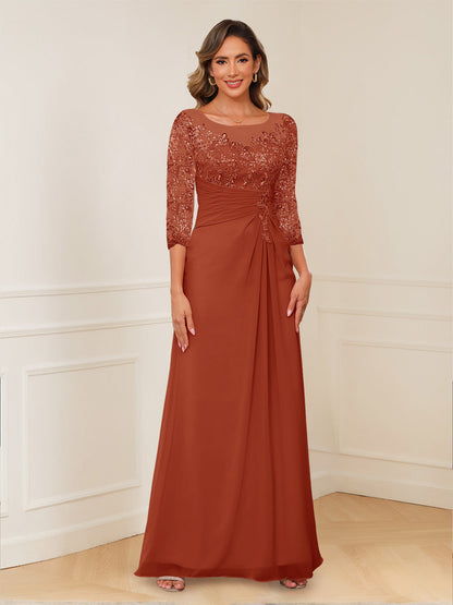 Robes de Mère de la Mariée Coupe A-Line/Princesse, Décolleté en V, Appliques Froncées