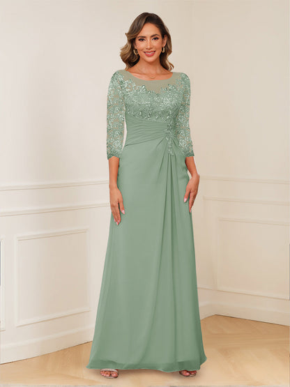 Robes de Mère de la Mariée Coupe A-Line/Princesse, Décolleté en V, Appliques Froncées