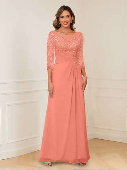 Robes de Mère de la Mariée Coupe A-Line/Princesse, Décolleté en V, Appliques Froncées