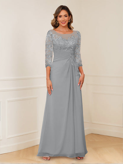 Robes de Mère de la Mariée Coupe A-Line/Princesse, Décolleté en V, Appliques Froncées