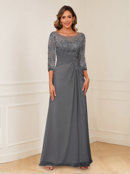 Robes de Mère de la Mariée Coupe A-Line/Princesse, Décolleté en V, Appliques Froncées