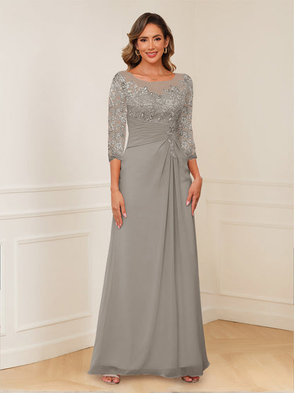 Robes de Mère de la Mariée Coupe A-Line/Princesse, Décolleté en V, Appliques Froncées