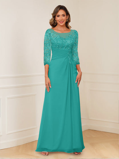 Robes de Mère de la Mariée Coupe A-Line/Princesse, Décolleté en V, Appliques Froncées