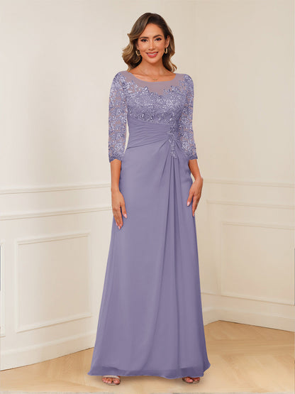 Robes de Mère de la Mariée Coupe A-Line/Princesse, Décolleté en V, Appliques Froncées