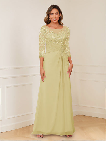 Robes de Mère de la Mariée Coupe A-Line/Princesse, Décolleté en V, Appliques Froncées