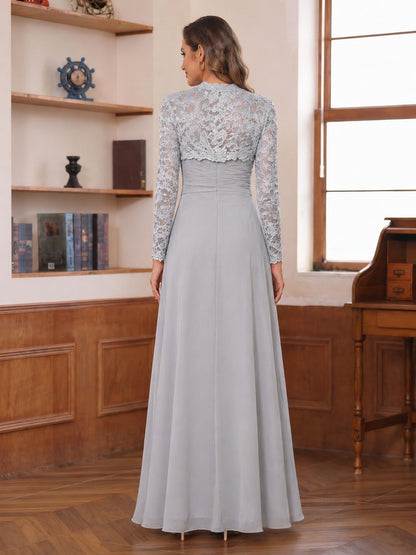 Robe Mère de la Mariée Longueur Sol Ligne A/Princesse à Col Cœur, Appliques & Veste