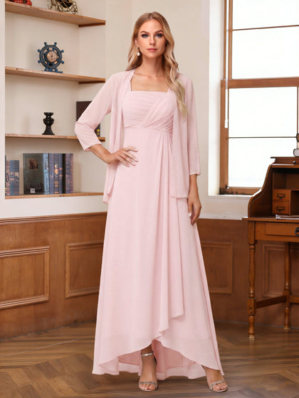Ligne A/Princesse Asymétrique Sans Manches Robes Mère de la Mariée avec Froufrous & Veste