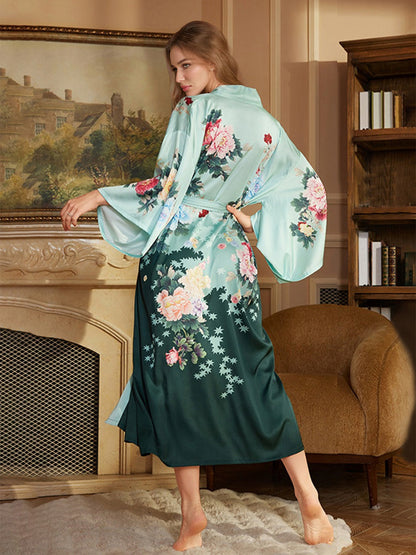 Robes Longues Élégantes pour Femmes avec Motifs Floraux Colorés Peints à la Main