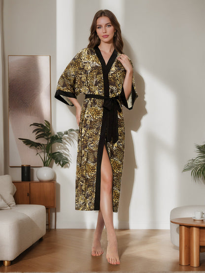 Robes Longues pour Femmes Imprimées Léopard Sauvage Peintes à la Main