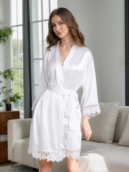 Robes de Mariée Courtes/Mini à Manches Longues pour Femmes avec Appliques