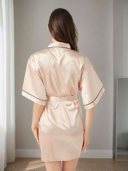 Robes Courtes/Mini à Demi-Manches pour Femmes de Couleur Unie