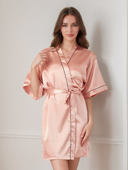 Robes Courtes/Mini à Demi-Manches pour Femmes de Couleur Unie