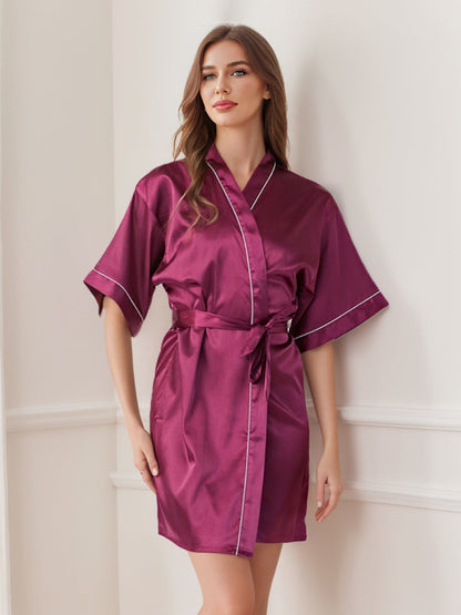 Robes Courtes/Mini à Demi-Manches pour Femmes de Couleur Unie