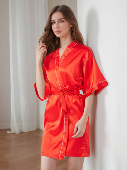 Robes Courtes/Mini à Demi-Manches pour Femmes de Couleur Unie