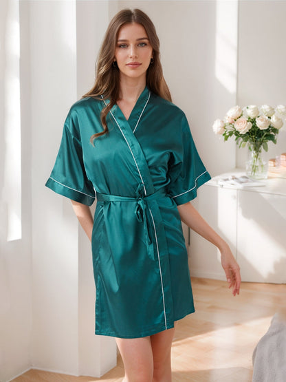 Robes Courtes/Mini à Demi-Manches pour Femmes de Couleur Unie
