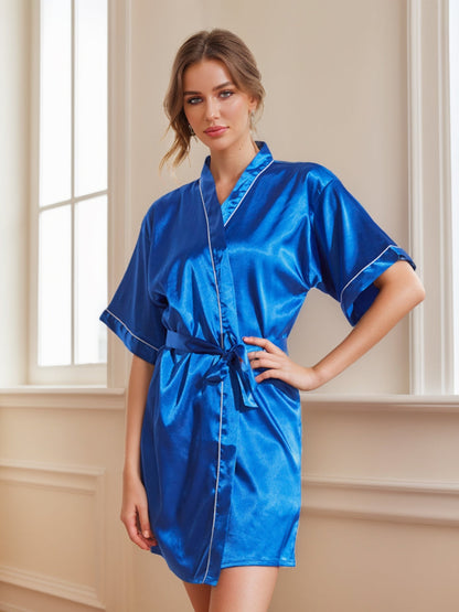 Robes Courtes/Mini à Demi-Manches pour Femmes de Couleur Unie
