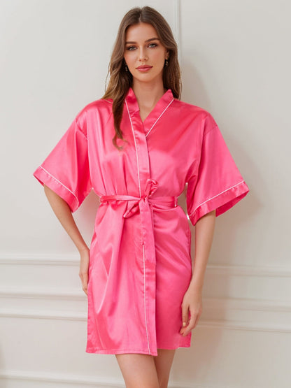 Robes Courtes/Mini à Demi-Manches pour Femmes de Couleur Unie