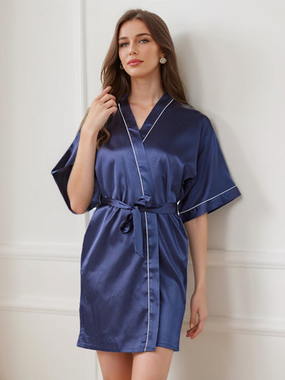 Robes Courtes/Mini à Demi-Manches pour Femmes de Couleur Unie