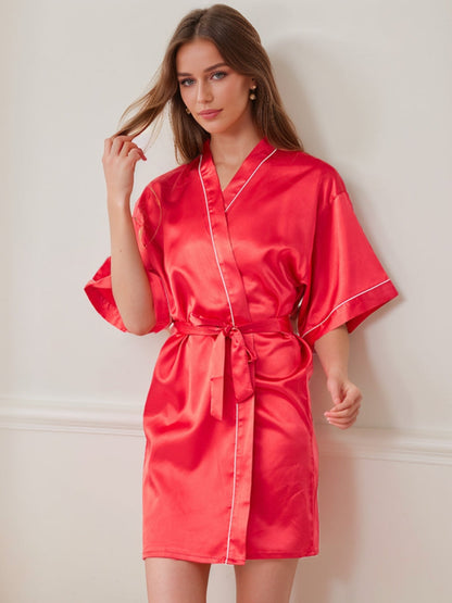 Robes Courtes/Mini à Demi-Manches pour Femmes de Couleur Unie