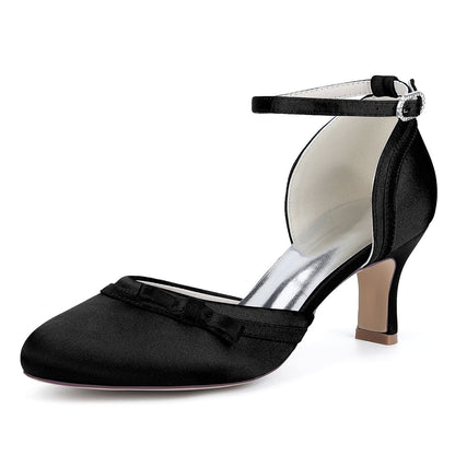 Chaussures de Soirée à Paillettes Pour Femmes, Bout Fermé, Bride à la Cheville et Talon Bobine