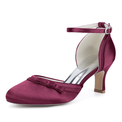 Chaussures de Soirée à Paillettes Pour Femmes, Bout Fermé, Bride à la Cheville et Talon Bobine