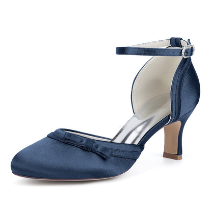 Chaussures de Soirée à Paillettes Pour Femmes, Bout Fermé, Bride à la Cheville et Talon Bobine