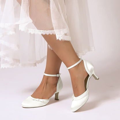 Chaussures de Soirée à Paillettes Pour Femmes, Bout Fermé, Bride à la Cheville et Talon Bobine