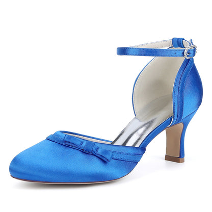 Chaussures de Soirée à Paillettes Pour Femmes, Bout Fermé, Bride à la Cheville et Talon Bobine