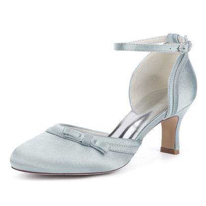 Chaussures de Soirée à Paillettes Pour Femmes, Bout Fermé, Bride à la Cheville et Talon Bobine