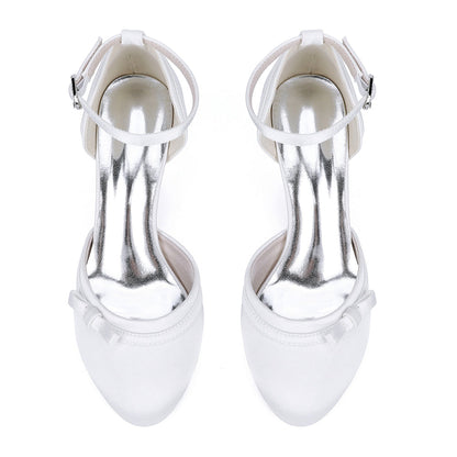 Chaussures de Soirée à Paillettes Pour Femmes, Bout Fermé, Bride à la Cheville et Talon Bobine