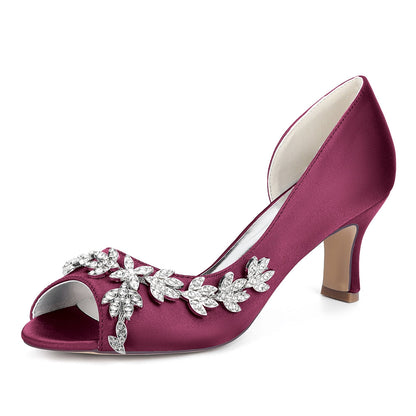 Chaussures de Soirée à Paillettes et Strass Pour Femmes avec Bride à la Cheville et Talon Bobine