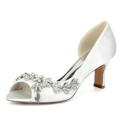 Chaussures de Soirée à Paillettes et Strass Pour Femmes avec Bride à la Cheville et Talon Bobine