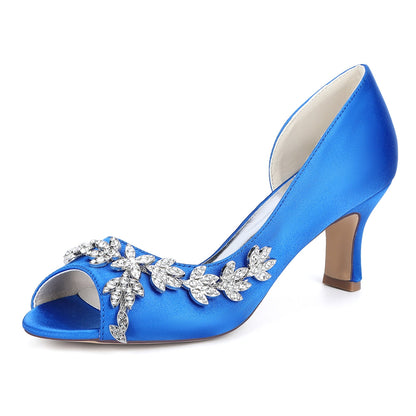 Chaussures de Soirée à Paillettes et Strass Pour Femmes avec Bride à la Cheville et Talon Bobine