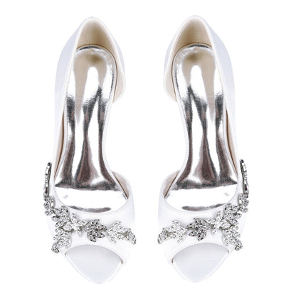 Chaussures de Soirée à Paillettes et Strass Pour Femmes avec Bride à la Cheville et Talon Bobine