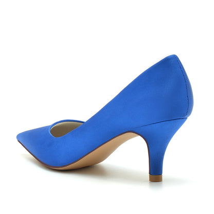 Chaussures de Mariage à Talon Aiguille et Bout Fermé En Satin de Soie pour Femmes