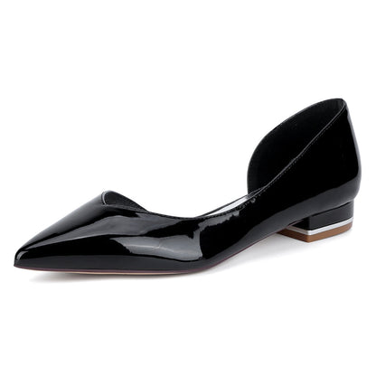 Chaussures de Soirée à Talons Plats et Bout Fermé en Dentelle Pour Femmes
