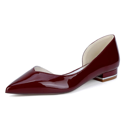 Chaussures de Soirée à Talons Plats et Bout Fermé en Dentelle Pour Femmes