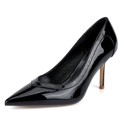 Chaussures de Soirée à Talons Aiguilles et Bout Fermé en Dentelle Pour Femmes