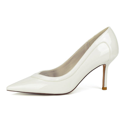 Chaussures de Soirée à Talons Aiguilles et Bout Fermé en Dentelle Pour Femmes